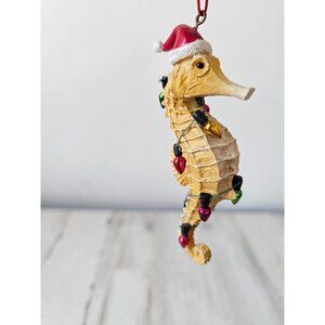 Seahorse string light ornament Santa Xmas tree